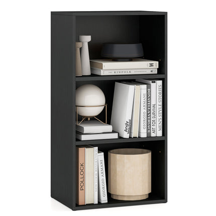 Set of 2 3-Tier Cube Bookcase with Adjustable Shelves for Home Office