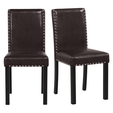 Set of 2/4 Dining Chairs Faux Leather Upholstered Parsons Kitchen Chairs