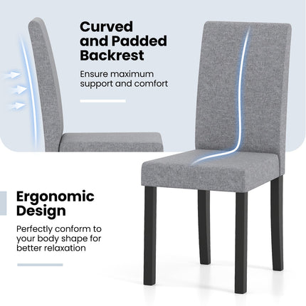 Set of 2 Dining Chair Mid-Century Modern Fabric Upholstered Parson Chairs