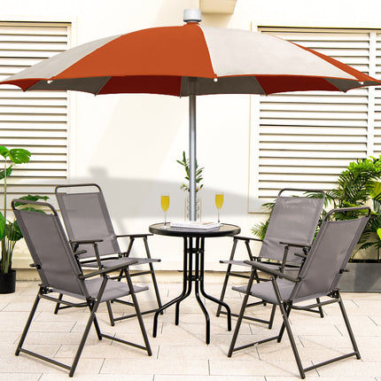 Outdoor Folding Sling Chairs with Armrest and Backrest