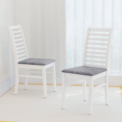 Set of 2 Wooden Dining Chair with Rubber Wood Legs for Living Room