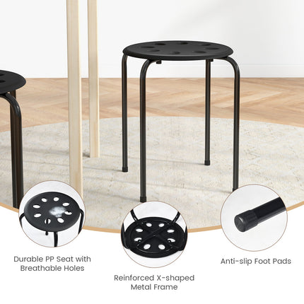 Set of 6 Portable Plastic Stack Stools