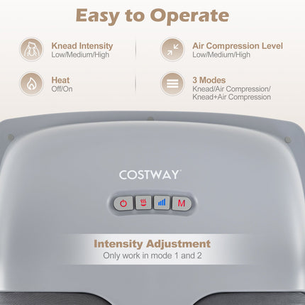 Shiatsu Foot Massager with 3-Level Deep Kneading and Air Compression