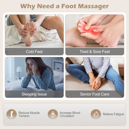 Shiatsu Foot Massager with 3-Level Deep Kneading and Air Compression