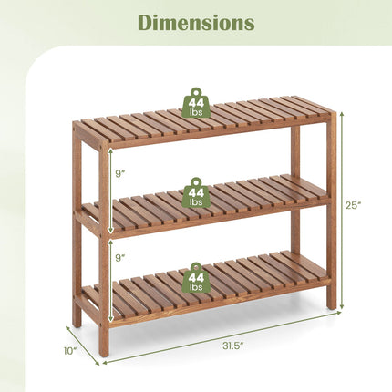 2/3-Tier Side Table Teak Wood Stand Utility Storage Shelf-3