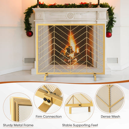38 x 31 Inch Single Panel Fireplace Screen