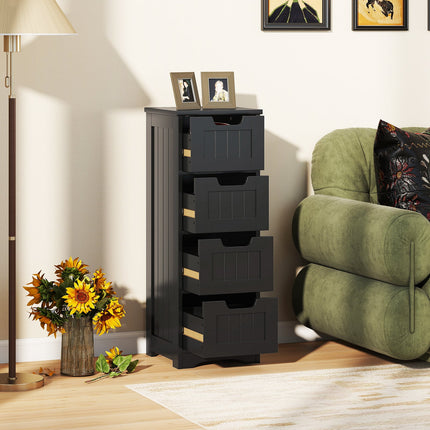 Free-Standing Side Storage Organizer with 4 Drawers