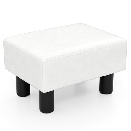 Small PU Leather Rectangular Seat Ottoman Footstool
