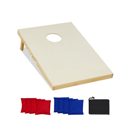 Solid Wood Cornhole Board Set Portable Corn Hole Game Board Includes 8 Bean Bags