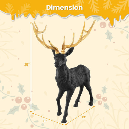 Standing Reindeer Statue Aluminum Deer Sculpture for Indoors Christmas Decor