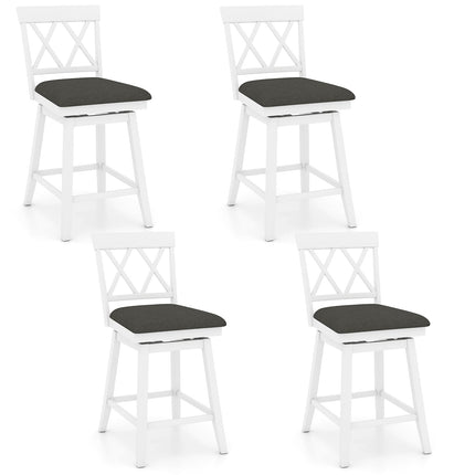 Swivel Bar Stools Set of 4 Counter Height Barstools with Backrest Upholstered Seat Cushion
