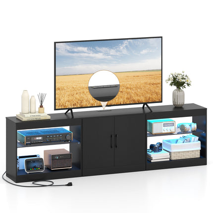 TV Stand for TVs up to 85 Inches LED Entertainment Center with Power Outlets