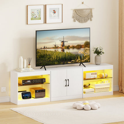 TV Stand for TVs up to 85 Inches LED Entertainment Center with Power Outlets