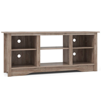 TV Stand for up to 65 Inch Flat Screen TVs with Adjustable Shelves for 18 Inch Electric Fireplace (Not Included)