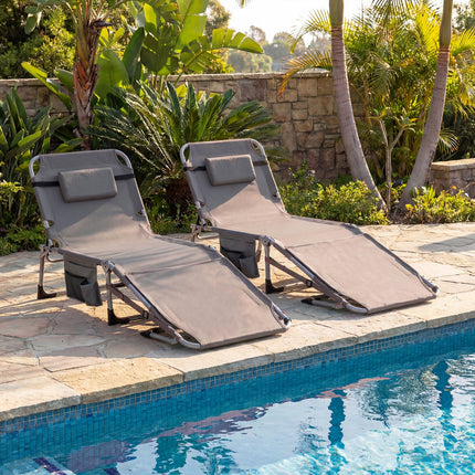 Tanning Chair with Face Arm Holes Portable Sunbathing Chair