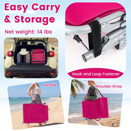 Tanning Chair with Face Arm Holes Portable Sunbathing Chair