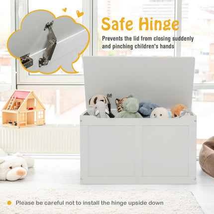 Safety Hinge Wooden Chest Organizer Toy Storage Box