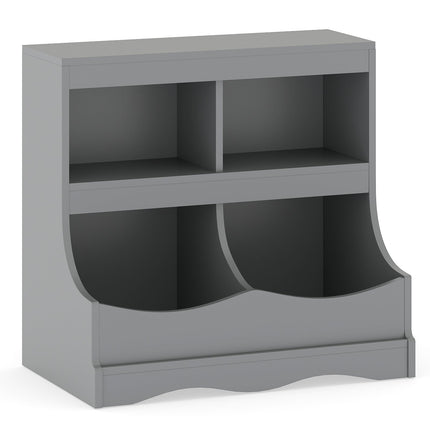 Toy Storage Organizer 4-Cubby Kids Bookcase for Toys and Books