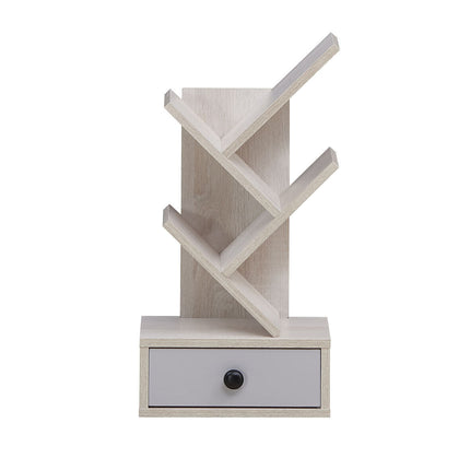 5-Tier Floor Standing Tree Bookcase with Drawer