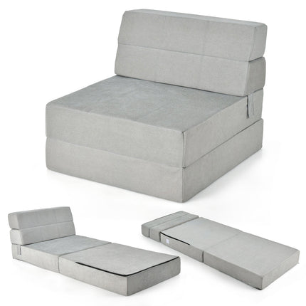 Tri-Fold Folding Chair Convertible Sleeper Bed