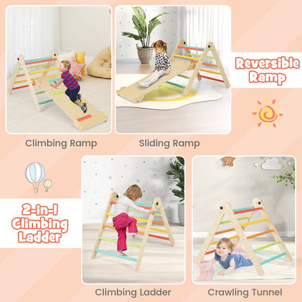 3-in-1 Climbing Set Foldable and Adjustable Kids Triangle Set