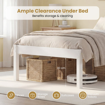 Twin/Full/Queen Size Sturdy Wooden Bed Frame with Headboard and Slat Support