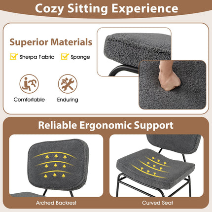 Upholstered Accent Chair Sherpa Reading Chair with Sponge Padding