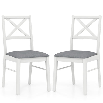 Upholstered Side Dining Chairs Set of 2 with Rubber Wood Frame