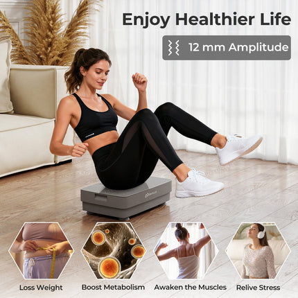Vibration Plate Exercise Machine with Gravity Sensor and Remote Control for Home Gym
