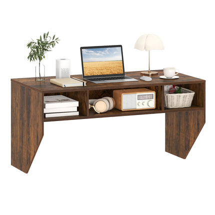 Wall-Mounted Computer Desk Floating Laptop Desk with 3 Storage Compartments