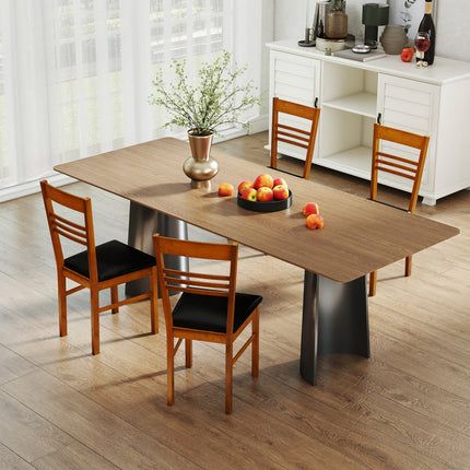 Wood Dining Chairs Set of 2 with Rubber Wood Frame