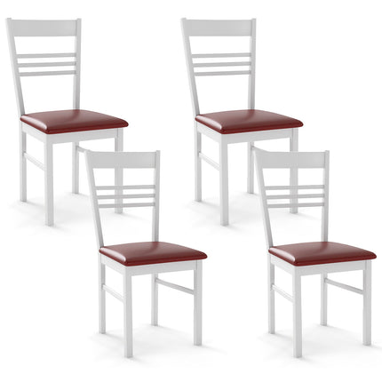 Wood Dining Chairs Set of 4 with Rubber Wood Frame