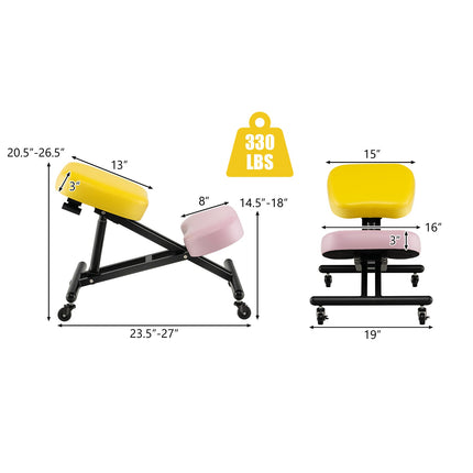 Adjustable Ergonomic Kneeling Chair with Upgraded Gas Spring Rod and Thick Foam Cushions