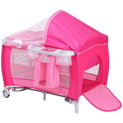 Foldable Baby Crib Playpen with Mosquito Net and Bag