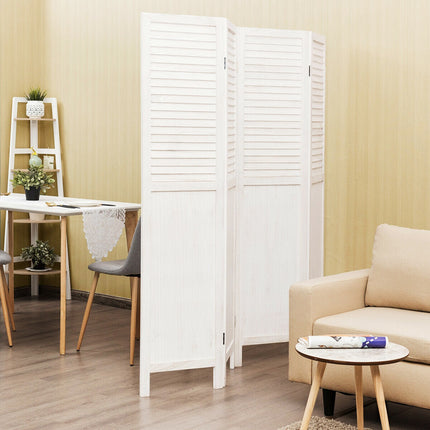5.6 Ft Tall 4 Panel Folding Privacy Room Divider