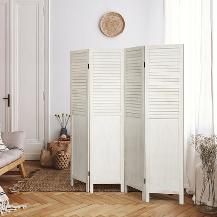 5.6 Ft Tall 4 Panel Folding Privacy Room Divider