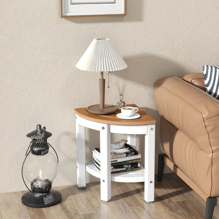 Heavy Duty Corner Shower Bench Stool with Storage Shelf for Shaving Legs