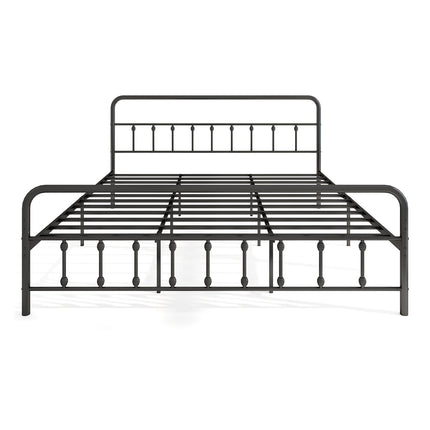 Bed Frame with Headboard and Under Bed Storage Black