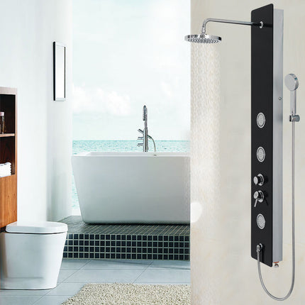 59 Inch Tempered Glass Shower Panel with Hand Shower