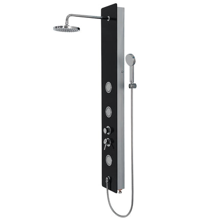 59 Inch Tempered Glass Shower Panel with Hand Shower
