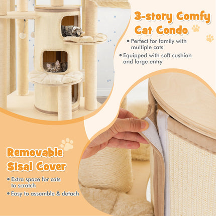 Multi-Level Cat Tree with 3-story Cat Condo