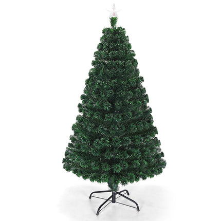 5/6/7 Feet Multicolor Artificial Christmas Tree with LED Light and Metal Stand