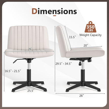Criss Cross-Legged Swivel Desk Chair No Wheels