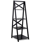 Tier Leaning Free Standing Ladder Shelf Bookcase