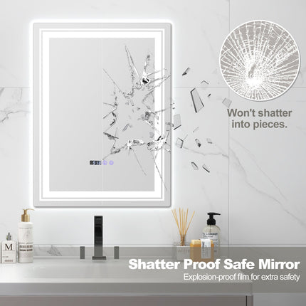 Defogging LED Bathroom Mirror with Memory Function and Anti-Fog