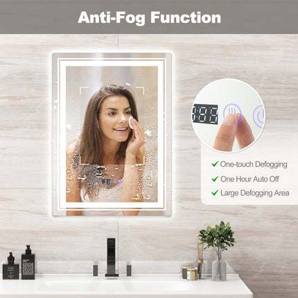 Defogging LED Bathroom Mirror with Memory Function and Anti-Fog