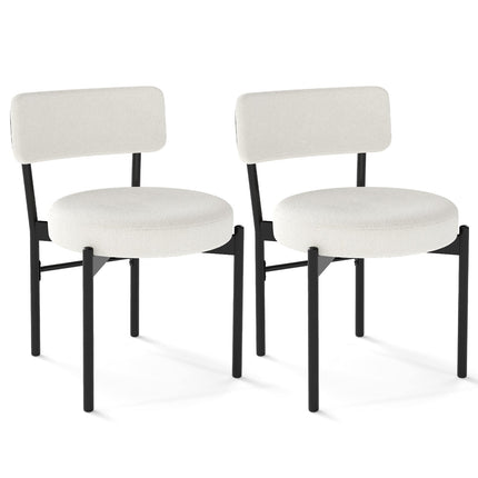 Dining Chair Set of 2 with Curved Backrest and Padded Seat