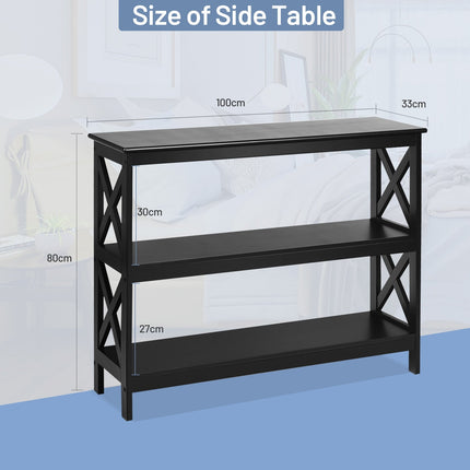 3-Tier Console X-Design Sofa Side Accent Table