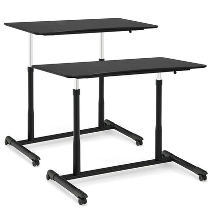 Height Adjustable Computer Desk Sit to Stand Rolling