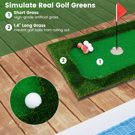 Floating Golf Green for Pool with 6 Golf Balls and Golf Flag